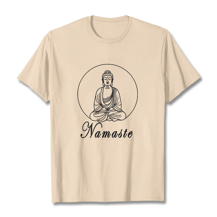 Buddha Stones NAMASTE Buda Meditando Camiseta Camiseta - Sopa de mariscos - 2XL - image 8