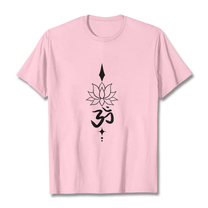 Camiseta con símbolo Om y loto de Buddha Stones - rosa claro - 2XL - image 14