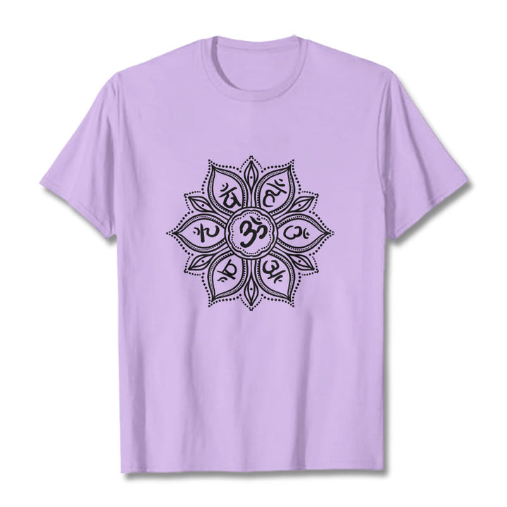 Camiseta con diseño de mandala y Buddha Stones, Om Mani Padme Hum Mantra - Ciruela - 2XL - image 16