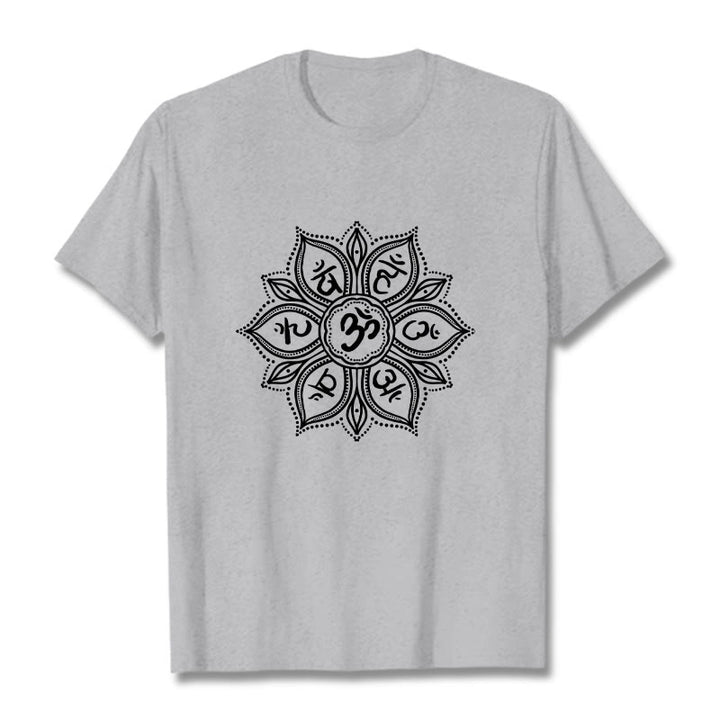 Camiseta con diseño de mandala y Buddha Stones, Om Mani Padme Hum Mantra - Gris claro - 2XL - image 19