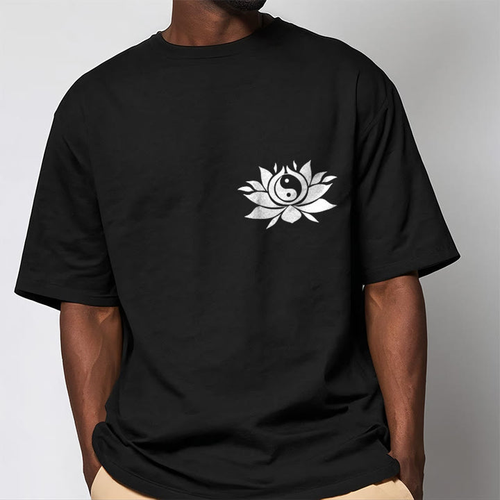 Camiseta con diseño de flor de loto y yang con Buddha Stones - image 1