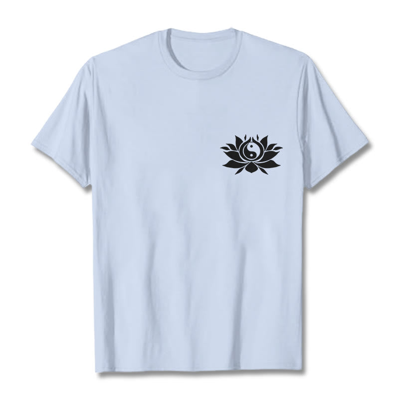 Camiseta con diseño de flor de loto y yang con Buddha Stones - Cian claro - 2XL - image 12