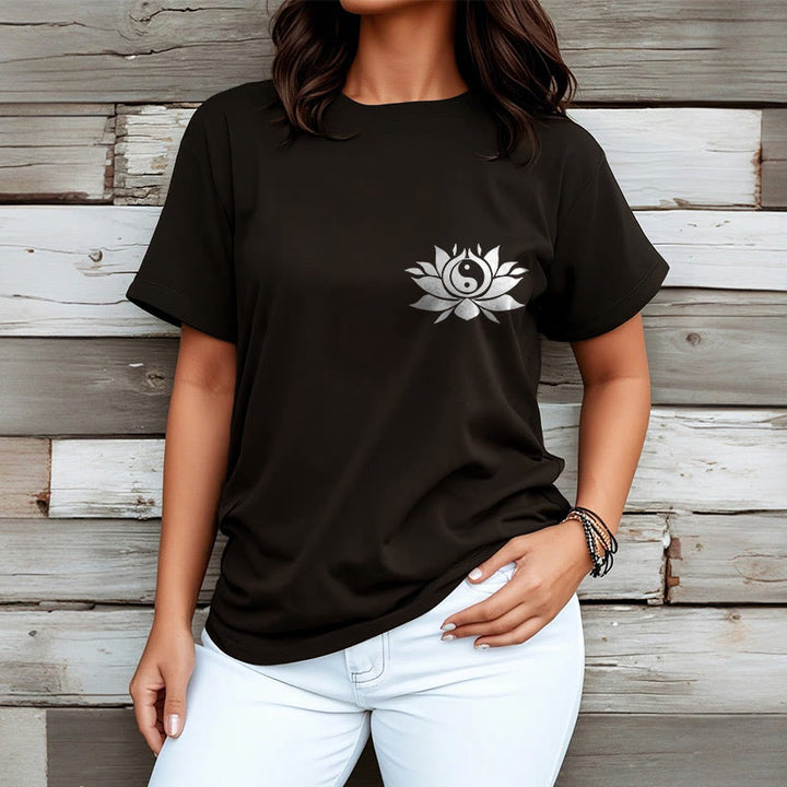 Camiseta con diseño de flor de loto y yang con Buddha Stones - image 3