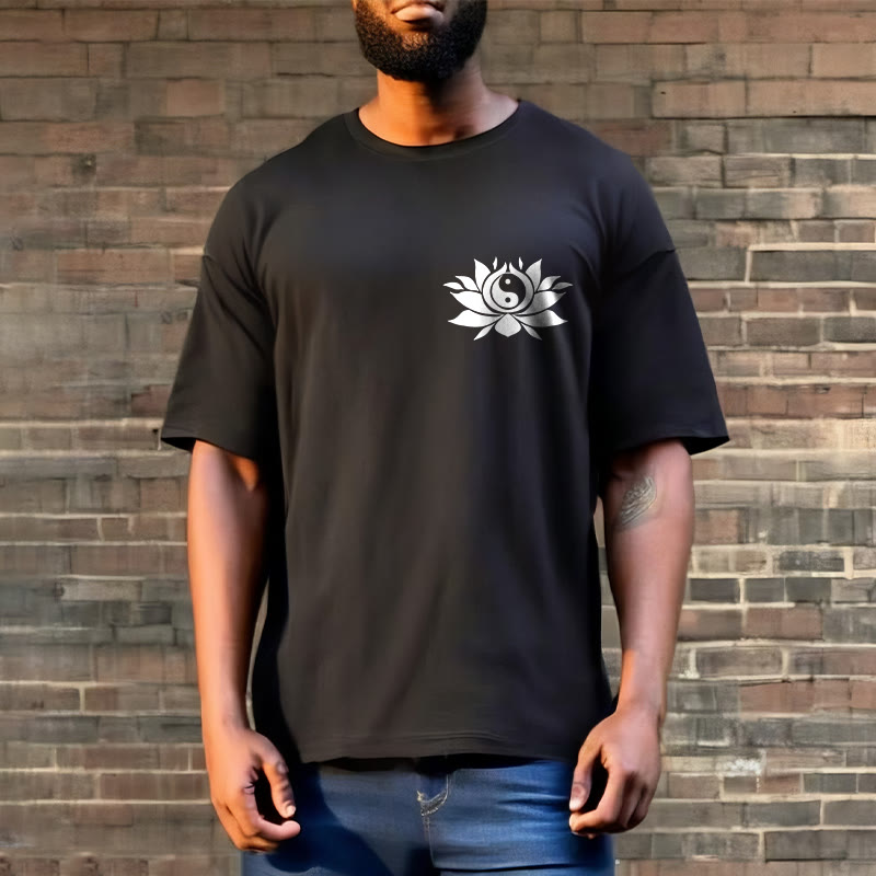 Camiseta con diseño de flor de loto y yang con Buddha Stones - image 2