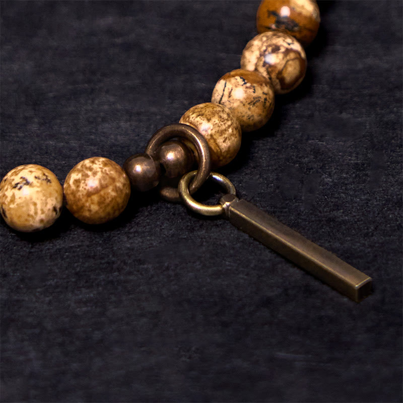 Pulsera de cobre de la suerte con diseño desgastado de Buddha Stones