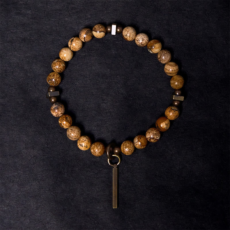 Pulsera de cobre de la suerte con diseño desgastado de Buddha Stones