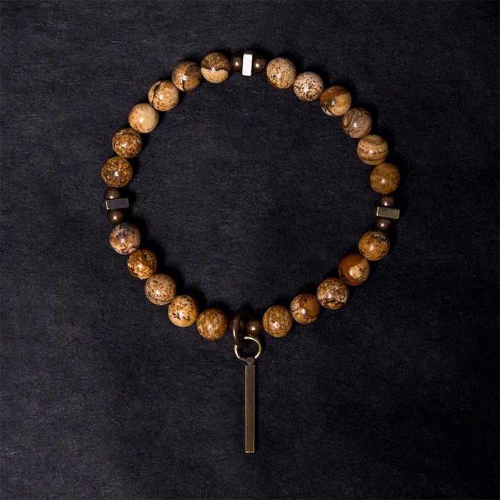 Pulsera de cobre de la suerte con diseño desgastado de Buddha Stones