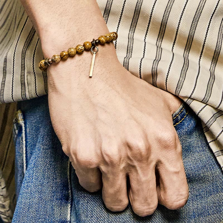 Pulsera de cobre de la suerte con diseño desgastado de Buddha Stones