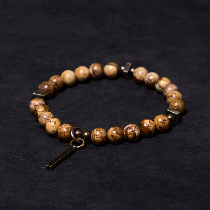 Pulsera de cobre de la suerte con diseño desgastado de Buddha Stones