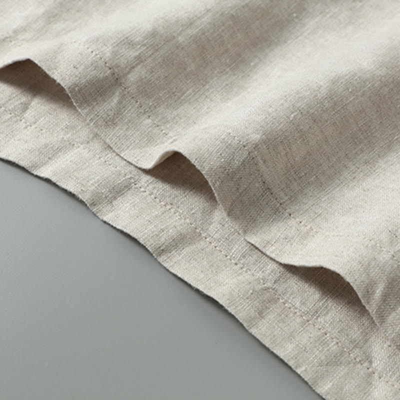 Chaleco de lino sin mangas para hombre con diseño de abertura lateral de color liso de verano Buddha Stones - image 7