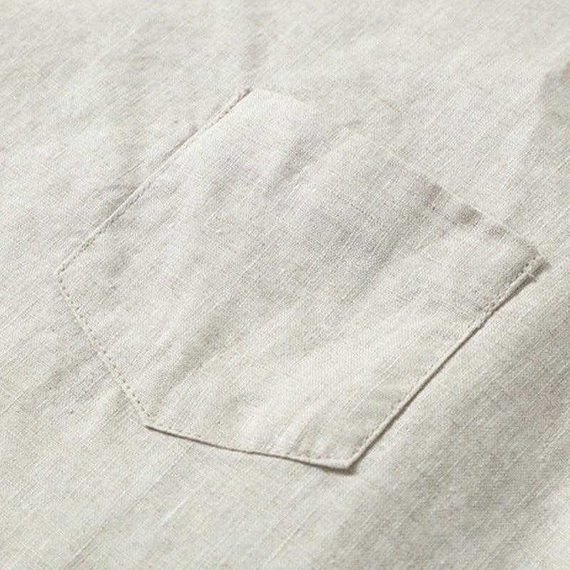 Chaleco de lino sin mangas para hombre con diseño de abertura lateral de color liso de verano Buddha Stones - image 4