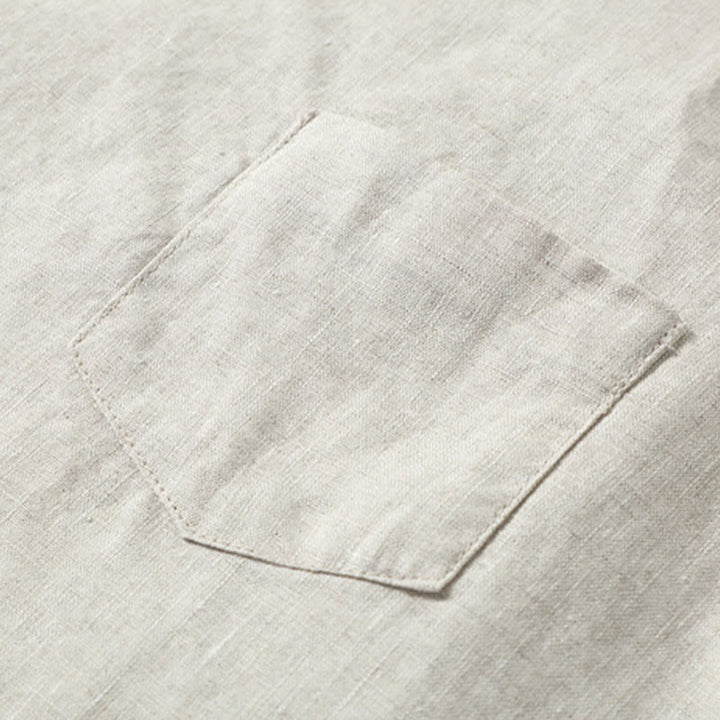 Chaleco de lino sin mangas para hombre con diseño de abertura lateral de color liso de verano Buddha Stones - image 4