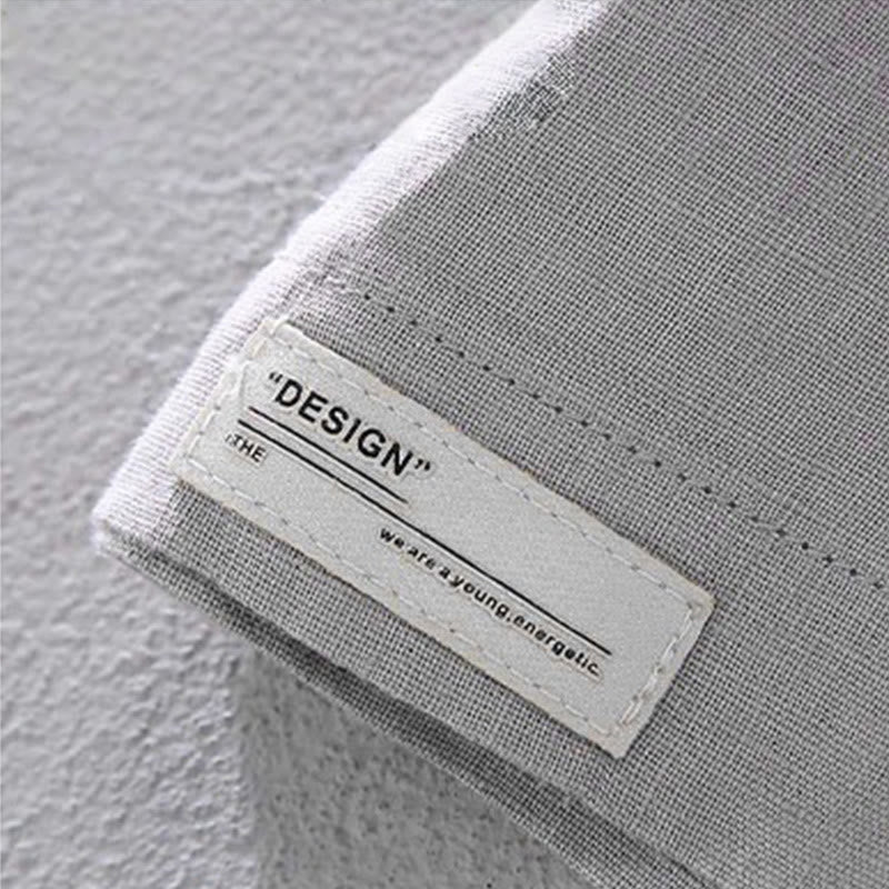 Camisa de lino de manga corta para hombre, diseño sencillo, con cuello redondo y bolsillo, con Buddha Stones - image 7