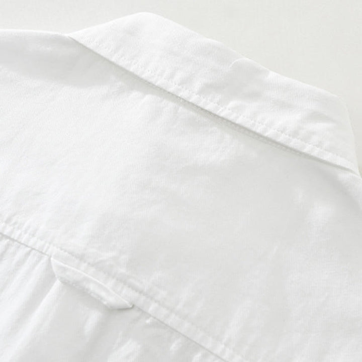 Camisa de algodón de manga corta para hombre con diseño artístico simple y bordado de bambú y Buddha Stones - image 11