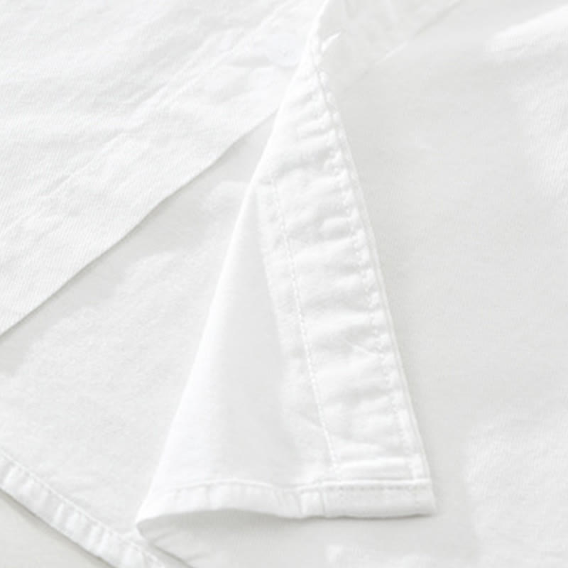 Camisa de algodón de manga corta para hombre con diseño artístico simple y bordado de bambú y Buddha Stones - image 12