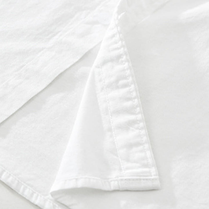 Camisa de algodón de manga corta para hombre con diseño artístico simple y bordado de bambú y Buddha Stones - image 12