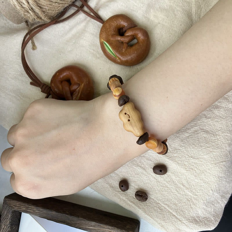 Pulsera de protección de sándalo con granos de café, nube irregular natural y Buddha Stones - image 3