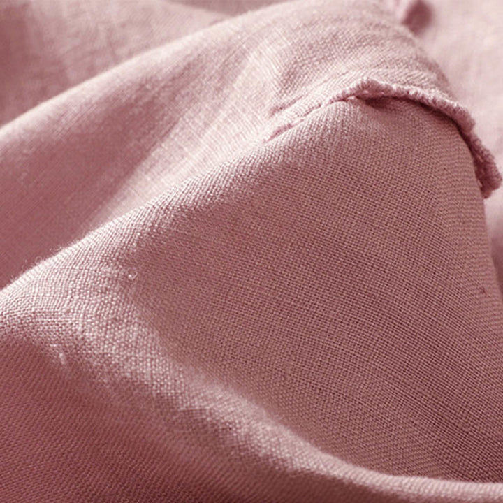 Pantalones harén de lino y algodón para mujer, informales, con diseño de encaje lateral, de Buddha Stones, de largo 7-8 y bolsillos - image 15