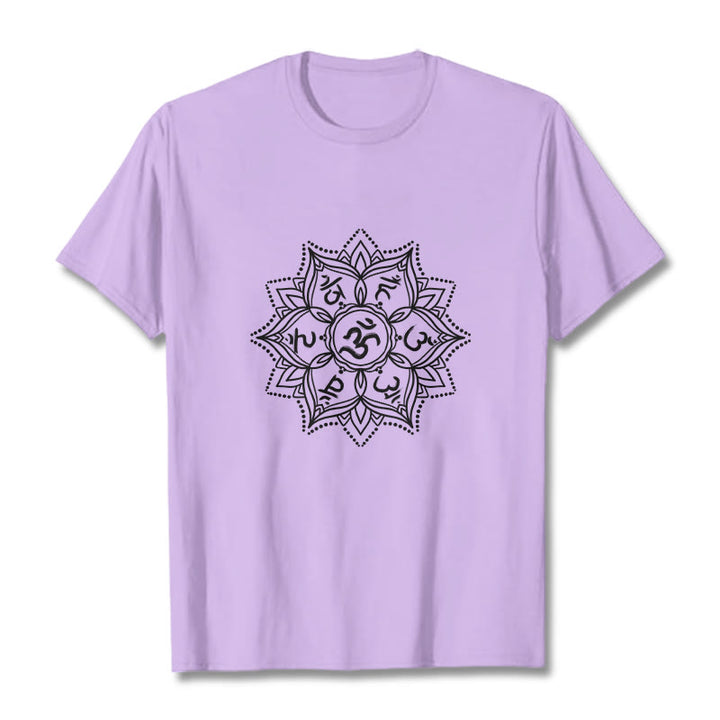 Camiseta con Buddha Stones, Mandala, flor, Om Mani Padme Hum, Mantra sánscrito - Ciruela - 2XL - image 16
