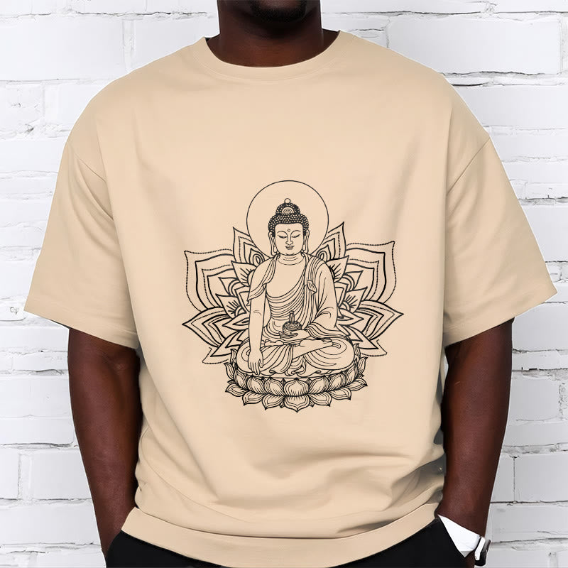 Camiseta con el Buddha Stones de la Medicina sentado en un pedestal de loto y piedras de Buda - image 9