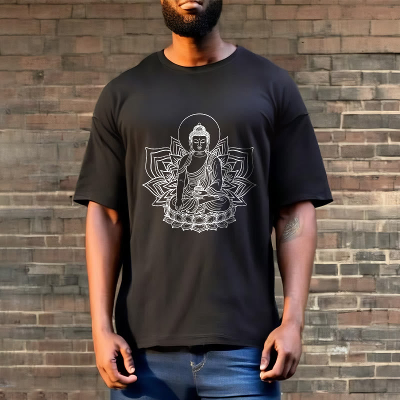 Camiseta con el Buddha Stones de la Medicina sentado en un pedestal de loto y piedras de Buda - image 2