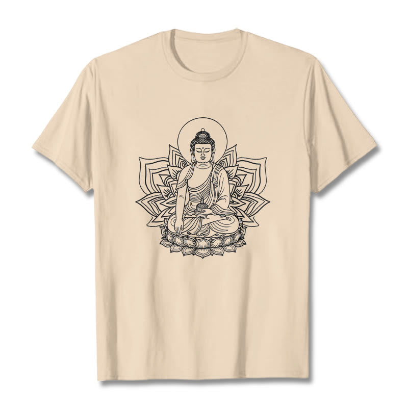 Camiseta con el Buddha Stones de la Medicina sentado en un pedestal de loto y piedras de Buda - Sopa de mariscos - 2XL - image 8