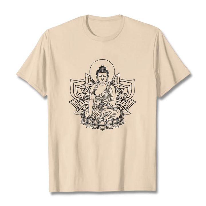 Camiseta con el Buddha Stones de la Medicina sentado en un pedestal de loto y piedras de Buda - Sopa de mariscos - 2XL - image 8