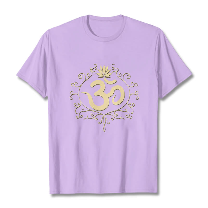 Camiseta con Buddha Stones, símbolo Om, vides y flor de loto - Ciruela - 2XL - image 16