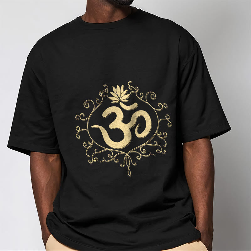 Camiseta con Buddha Stones, símbolo Om, vides y flor de loto - image 1