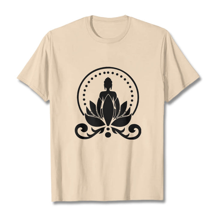 Camiseta de meditación con Buddha Stones sentado sobre una flor de loto y piedras de Buda - Sopa de mariscos - 2XL - image 10