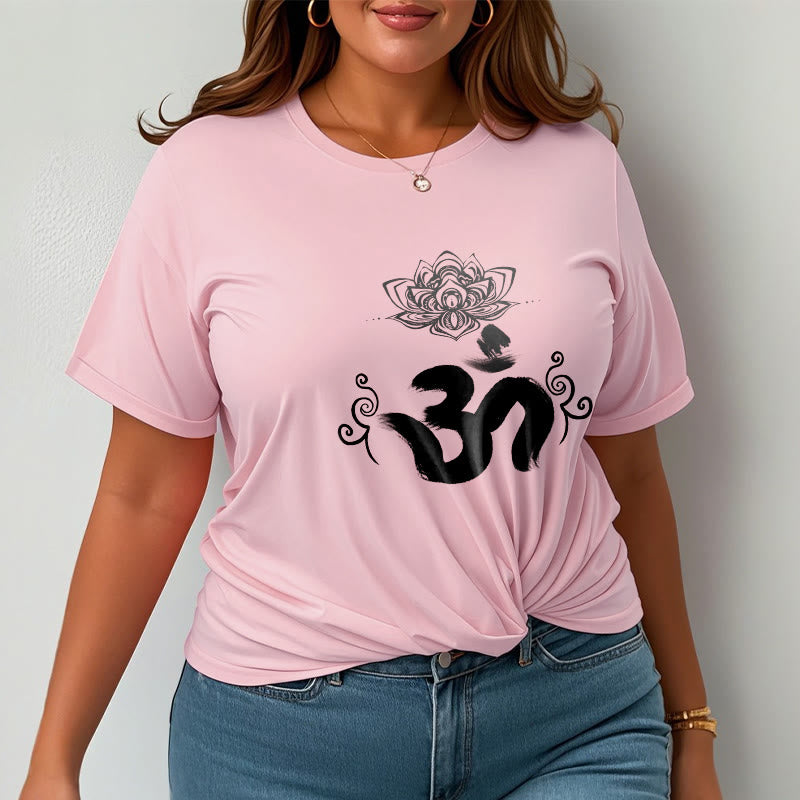 Camiseta floral sánscrita con símbolo Om de Buddha Stones - image 15