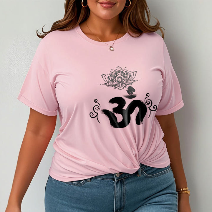 Camiseta floral sánscrita con símbolo Om de Buddha Stones - image 15