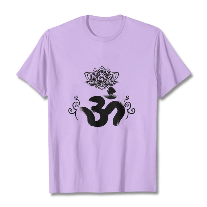 Camiseta floral sánscrita con símbolo Om de Buddha Stones - Ciruela - 2XL - image 16