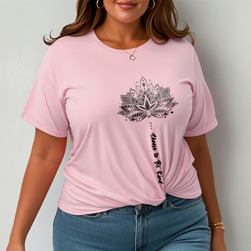 Camiseta con flores geométricas "Elegir ser amable" de Buddha Stones - image 13