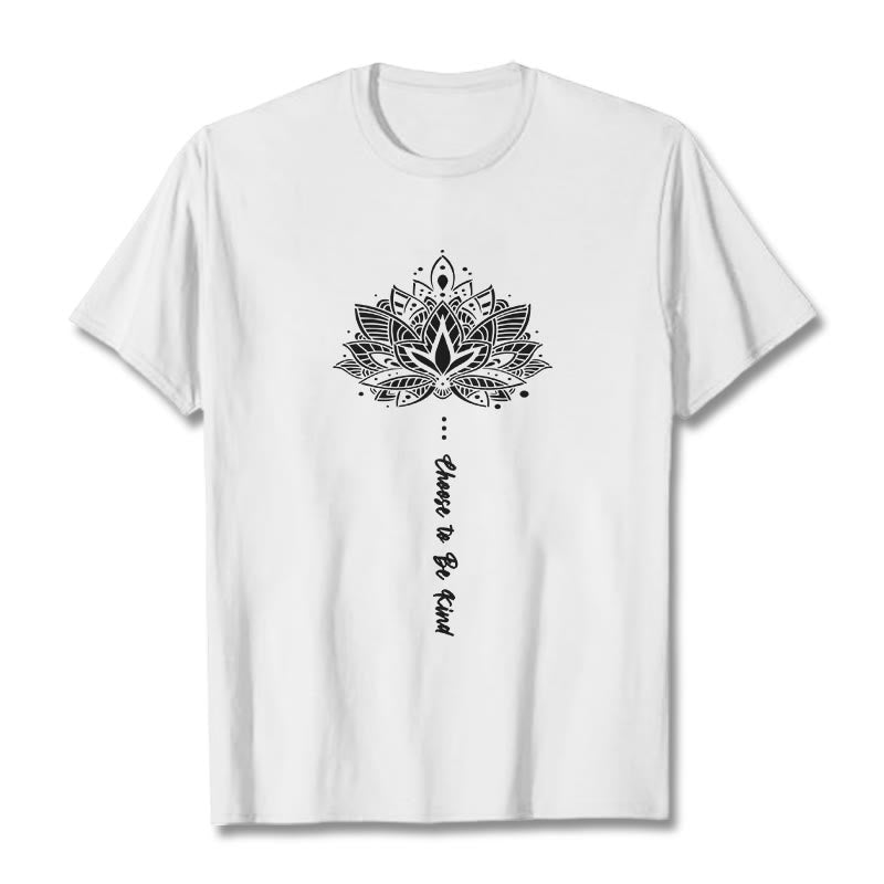 Camiseta con flores geométricas "Elegir ser amable" de Buddha Stones - Blanco - 2XL - image 7