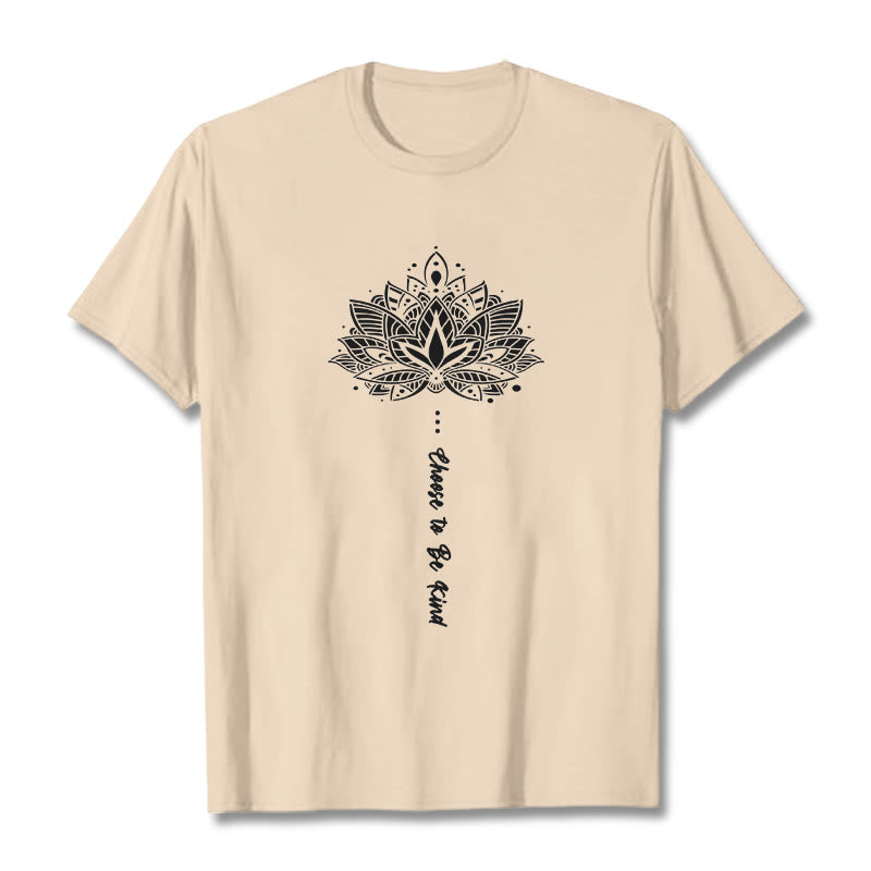 Camiseta con flores geométricas "Elegir ser amable" de Buddha Stones - Sopa de mariscos - 2XL - image 10
