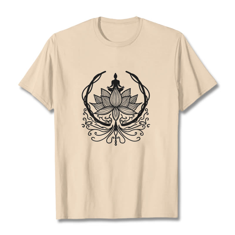 Camiseta de meditación con Buddha Stones sentado dentro de una flor de loto y piedras de Buda - Sopa de mariscos - 2XL - image 10