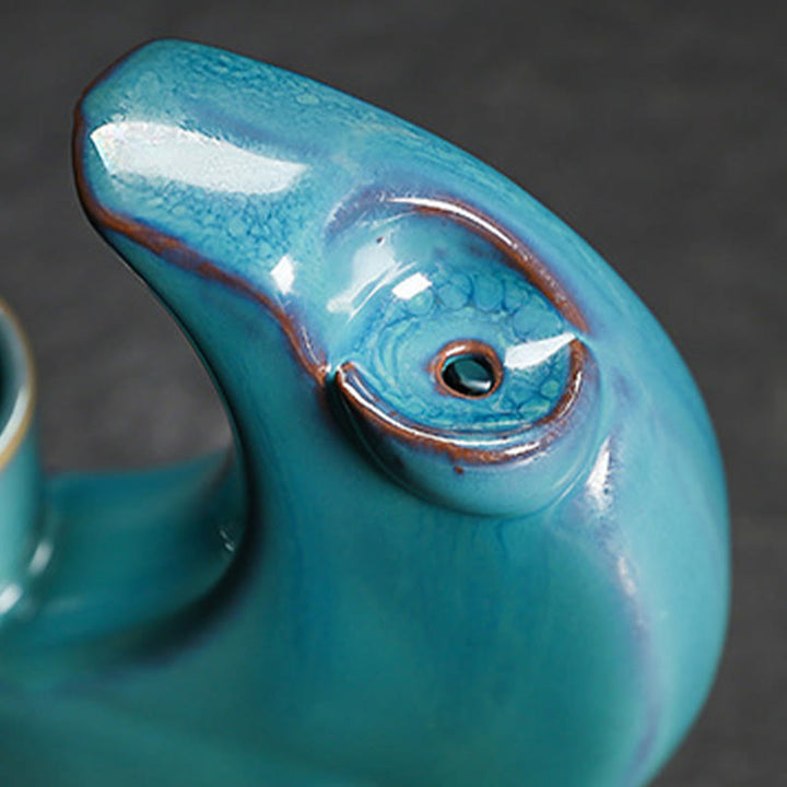 Fuente de humo de cerámica con reflujo y diseño de luna creciente azul con Buddha Stones, candelabro de meditación, quemador de incienso decorativo - image 10