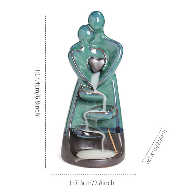 Quemador de incienso curativo con fuente de humo de cerámica con reflujo de amor y Buddha Stones para pareja de enamorados. - image 11