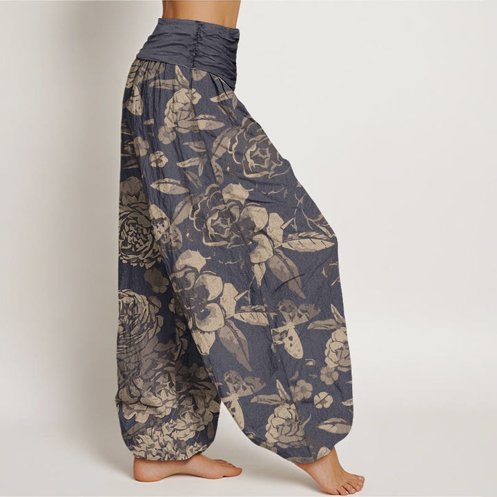 Pantalones bombachos de cintura elástica para mujer, de algodón, estilo casual, con estampado de Buddha Stones. - image 1
