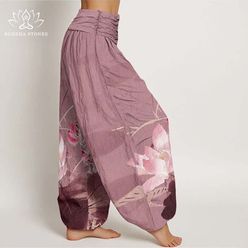 Pantalones harén con cintura elástica para mujer con diseño de pájaros , Buddha Stones - image 8