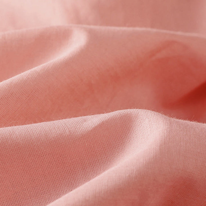 Camisa de lino y algodón con cuello redondo, manga tres cuartos y botones, con dobladillo de encaje liso y botonadura sencilla para mujer Buddha Stones - image 34