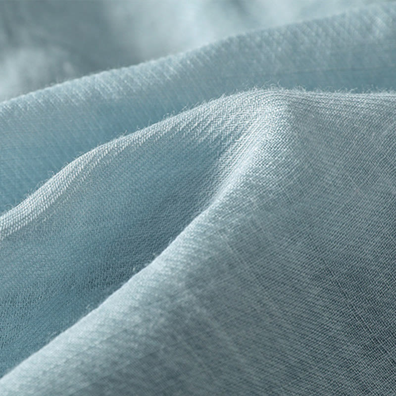 Camisa informal de poliéster con cuello en V, manga corta y botones, con bordado de Buddha Stones para mujer - image 7