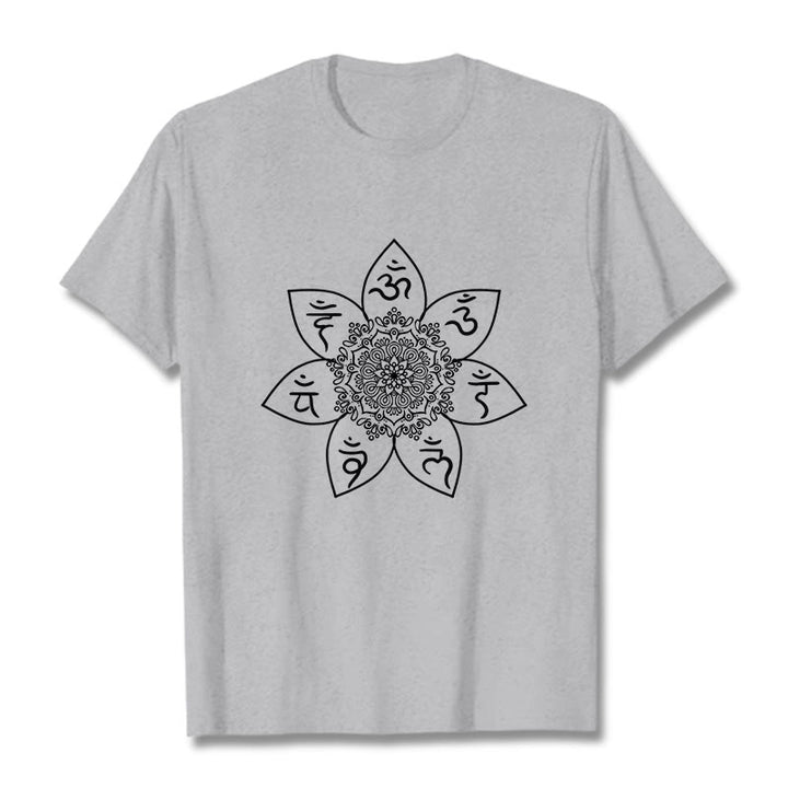 Camiseta con estampado de Buddha Stones Mandala Om Mani Padme Hum - Gris claro - 2XL - image 19