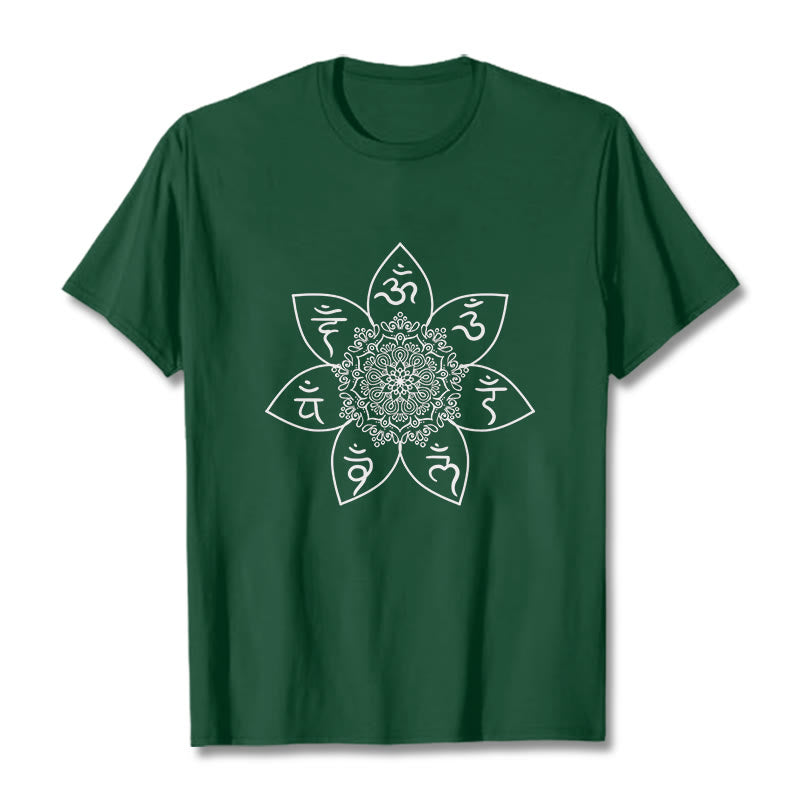 Camiseta con estampado de Buddha Stones Mandala Om Mani Padme Hum - Verde bosque - 2XL - image 0