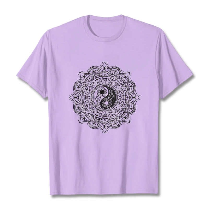 Camiseta con estampado de símbolo YinYang y mandala de Buddha Stones - Ciruela - 2XL - image 17