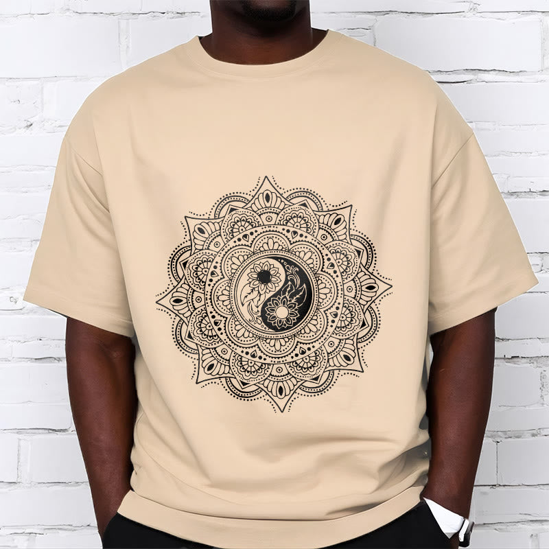 Camiseta con estampado de símbolo YinYang y mandala de Buddha Stones - image 12