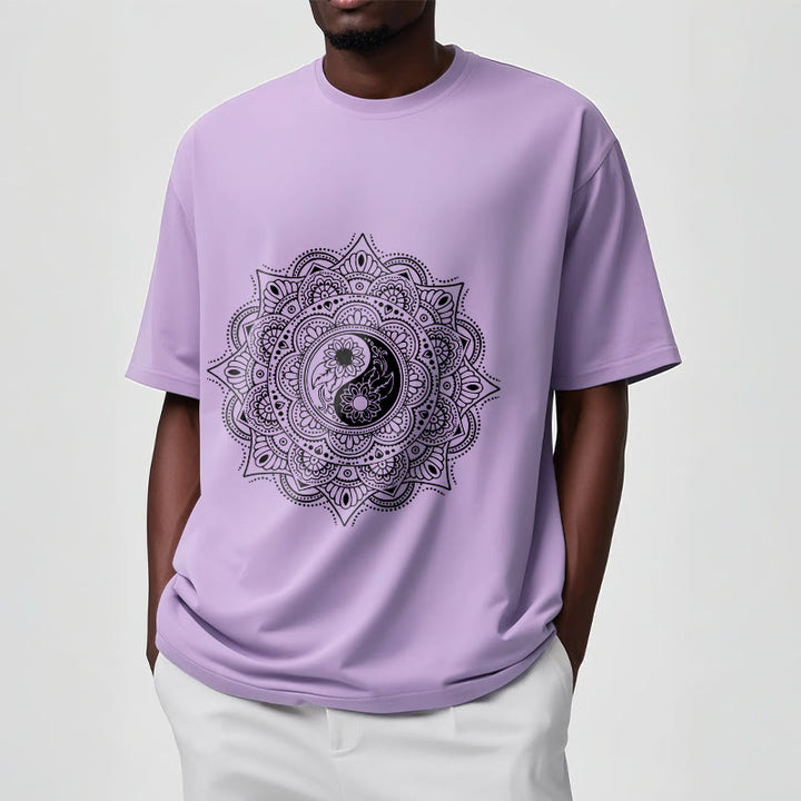 Camiseta con estampado de símbolo YinYang y mandala de Buddha Stones - image 17