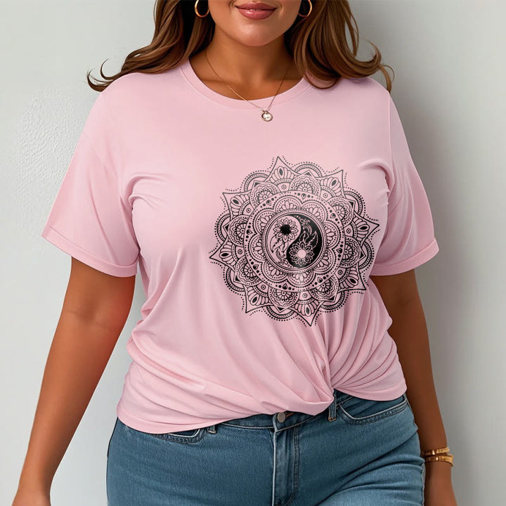 Camiseta con estampado de símbolo YinYang y mandala de Buddha Stones - image 14