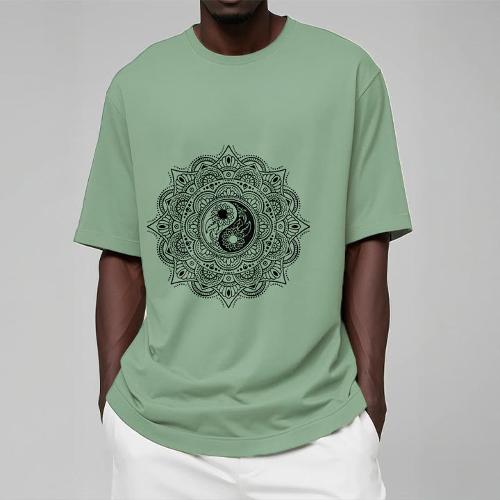 Camiseta con estampado de símbolo YinYang y mandala de Buddha Stones - image 15